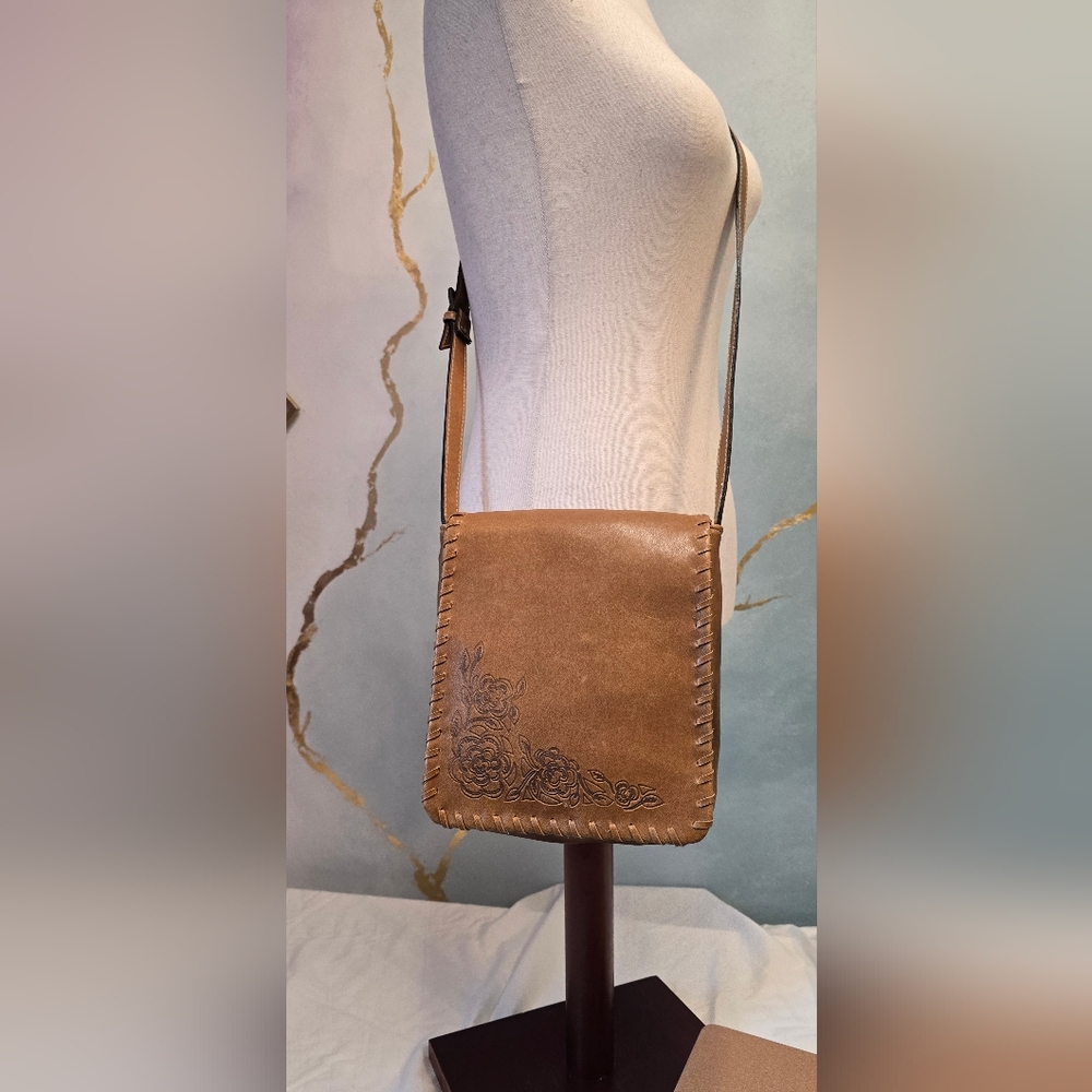Boho Brown Floral Embossed Crossbody Bag Aldo Purse Satchel